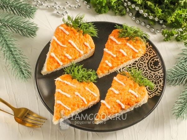Бутерброды-морковки на Новый год 2023