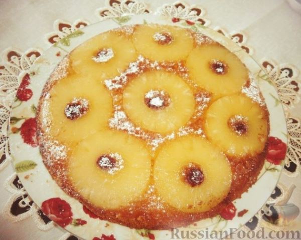 Перевернутый ананасовый пирог (Pineapple upside-down cake)